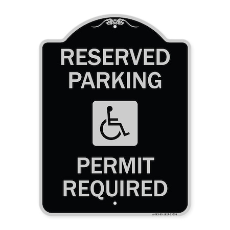 Signmission Reserved Parking Permit Required W/ Graphic Heavy-Gauge Aluminum Sign, 24" x 18", BS-1824-23059 A-DES-BS-1824-23059